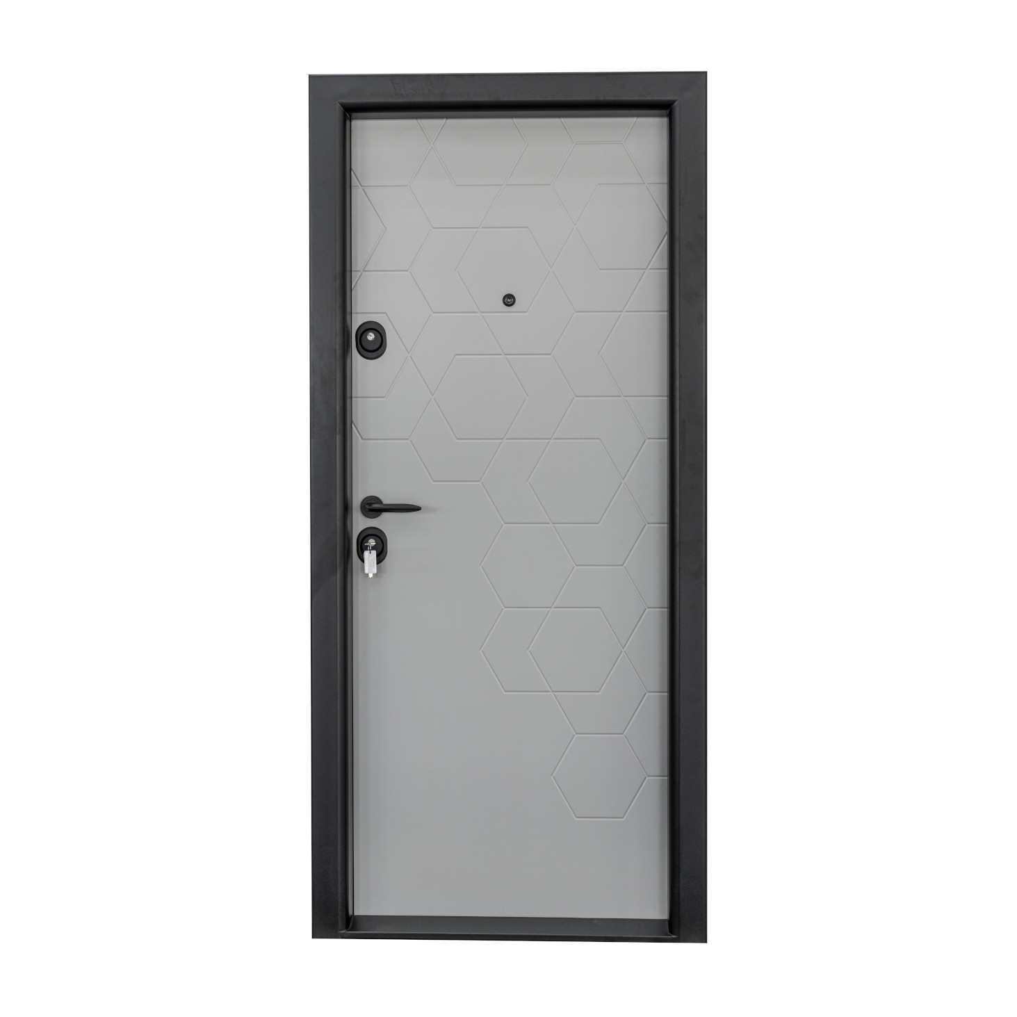 Usa metalica Prestige 1 Modern Hexagon Gri Deschis